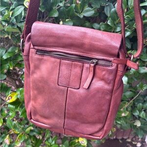 Harbour 2nd Genuine brown leather crossbody bag